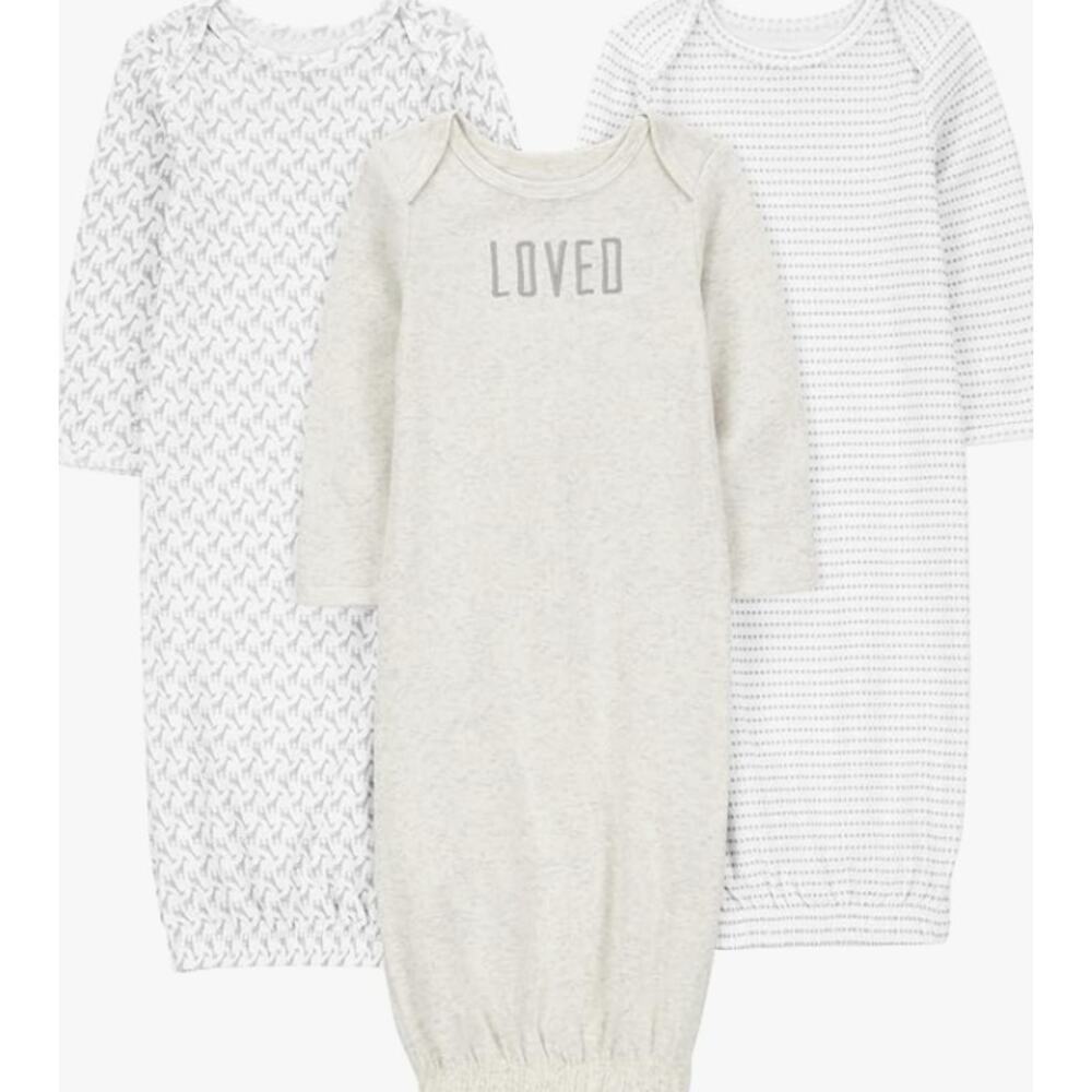 Simple Joys by Carter's Unisex Baby's 0-3M Neutral Cotton Sleeper Gown L26-9